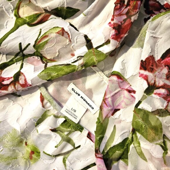 CLUB MONACO, Beautiful blouse in a pink/ivory floral print - Picture 10 of 10